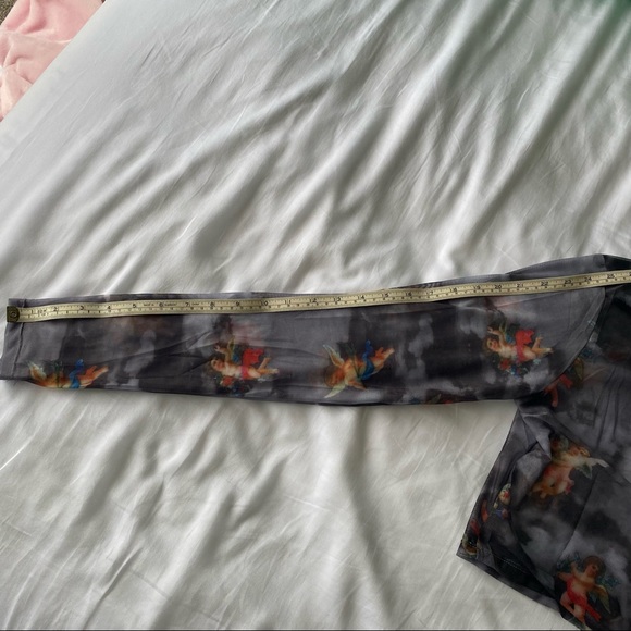 🦋HOST PICK🦋 Grey Sheer Mesh Angel Under Crop Top - Picture 5 of 5